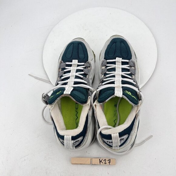Vintage Reebok DMX Run Men Size 8.5 Silver Ultramarine White Neon Green Shoes - Picture 10 of 15